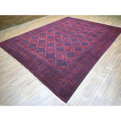Tribal & Geometric Wool Hand Knotted Rug Red Red 9.7X12.9 -O071539