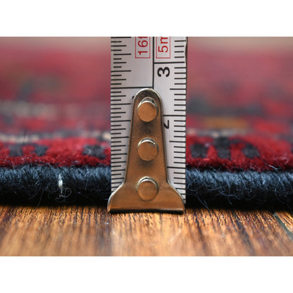 Tribal & Geometric Wool Hand Knotted Rug Red Red 3.0X9.6 -O071541