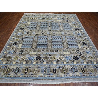 Tribal & Geometric Wool Hand Knotted Rug Grey Gray 8.3X10.0 -O071549