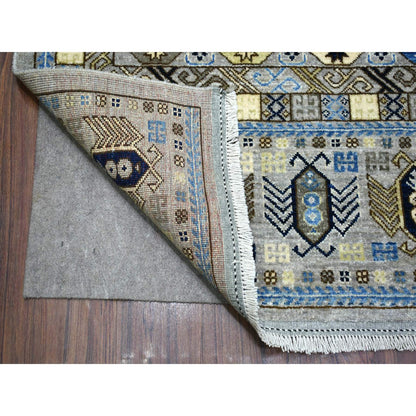 Tribal & Geometric Wool Hand Knotted Rug Grey Gray 8.3X10.0 -O071549