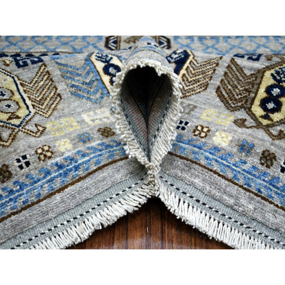 Tribal & Geometric Wool Hand Knotted Rug Grey Gray 8.3X10.0 -O071549