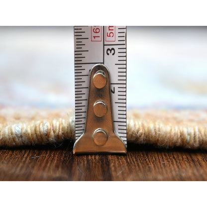 Oushak And Peshawar Wool Hand Knotted Rug Orange Ivory 2.9X9.10 -O071559