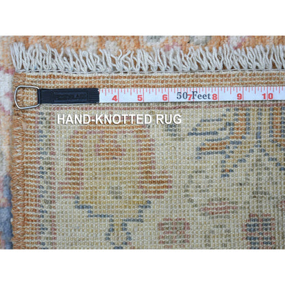 Oushak And Peshawar Wool Hand Knotted Rug Orange Ivory 2.9X9.10 -O071559