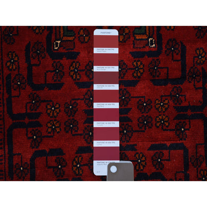 Tribal & Geometric Wool Hand Knotted Rug Red Red 2.7X9.7 -O071570