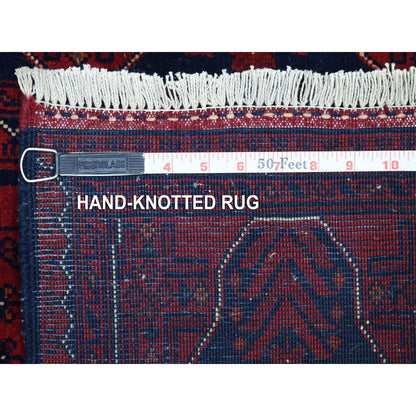 Tribal & Geometric Wool Hand Knotted Rug Red Red 2.7X9.7 -O071570