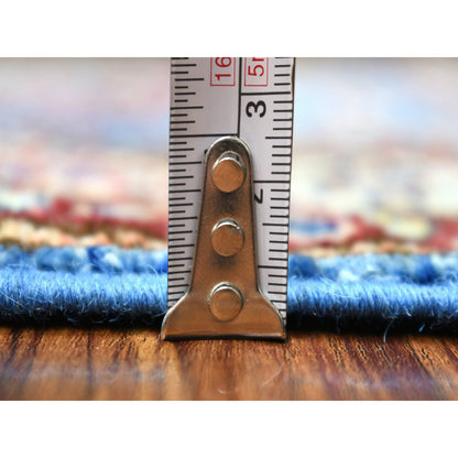 Kazak Wool Hand Knotted Rug Blue Ivory 2.0X2.9 -O071584