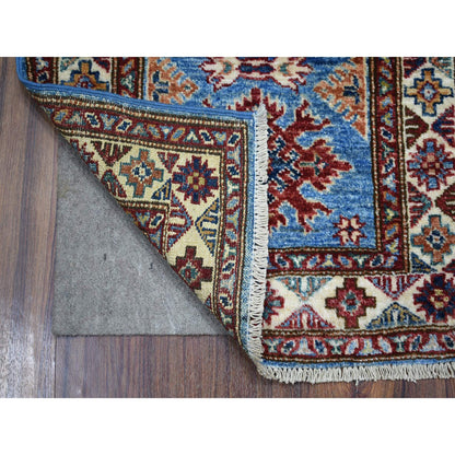 Kazak Wool Hand Knotted Rug Blue Ivory 2.1X2.10 -O071586