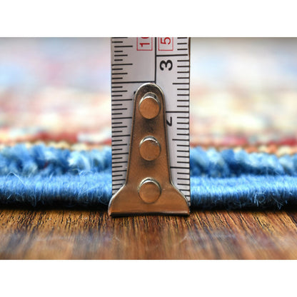 Kazak Wool Hand Knotted Rug Blue Ivory 2.1X2.10 -O071586