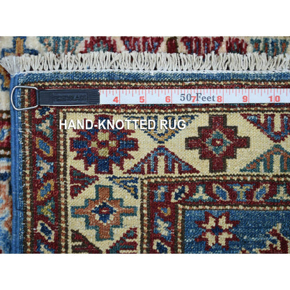 Kazak Wool Hand Knotted Rug Blue Ivory 2.1X2.10 -O071586