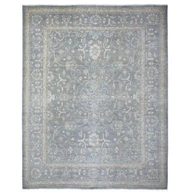 Oushak And Peshawar Wool Hand Knotted Rug Grey Gray 12.0X14.6 -O071597