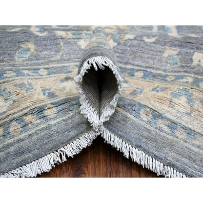 Oushak And Peshawar Wool Hand Knotted Rug Grey Gray 12.0X14.6 -O071597