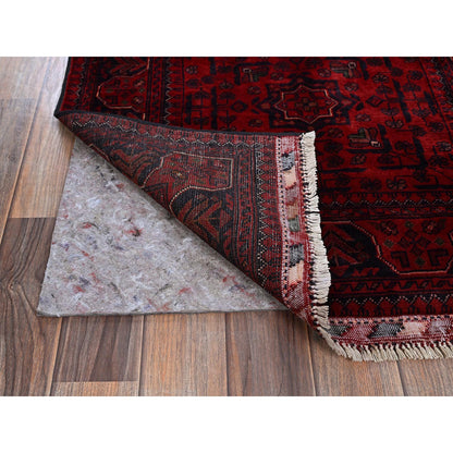 Tribal & Geometric Wool Hand Knotted Rug Red 2.7x3.10 -O0715