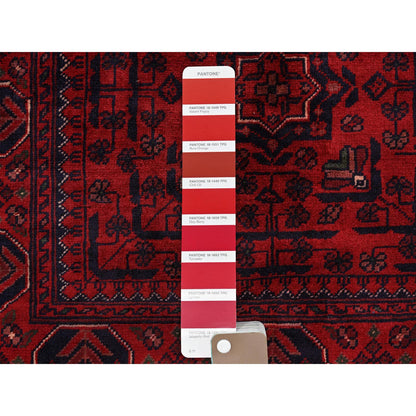 Tribal & Geometric Wool Hand Knotted Rug Red 2.7x3.10 -O0715