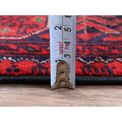 Tribal & Geometric Wool Hand Knotted Rug Red 2.7x3.10 -O0715