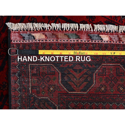 Tribal & Geometric Wool Hand Knotted Rug Red 2.7x3.10 -O0715
