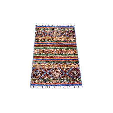Kazak Wool Hand Knotted Rug Multicolored No Border 2.0X3.2 -O071664