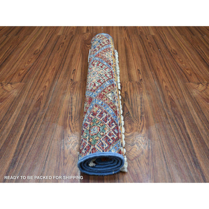 Kazak Wool Hand Knotted Rug Multicolored No Border 2.0X3.2 -O071664