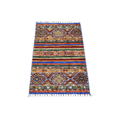 Kazak Wool Hand Knotted Rug Multicolored No Border 2.0X3.2 -O071668
