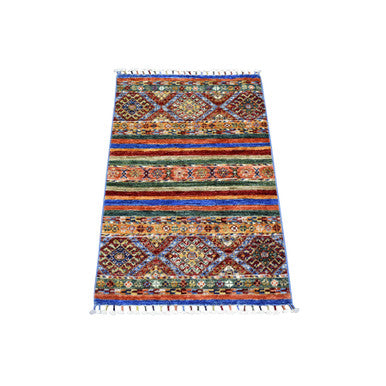 Kazak Wool Hand Knotted Rug Multicolored No Border 2.0X3.2 -O071668