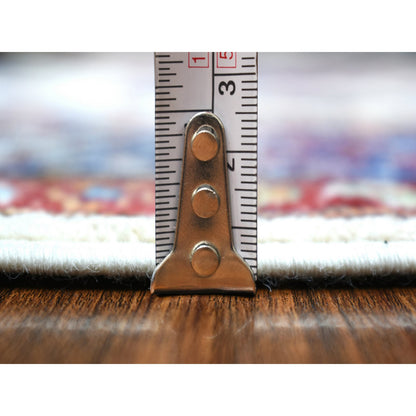 Kazak Wool Hand Knotted Rug Ivory Blue 4.1X5.8 -O071687