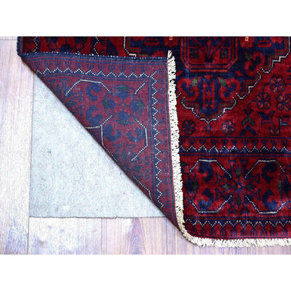 Tribal & Geometric Wool Hand Knotted Rug Red Red 2.8X4.1 -O071697