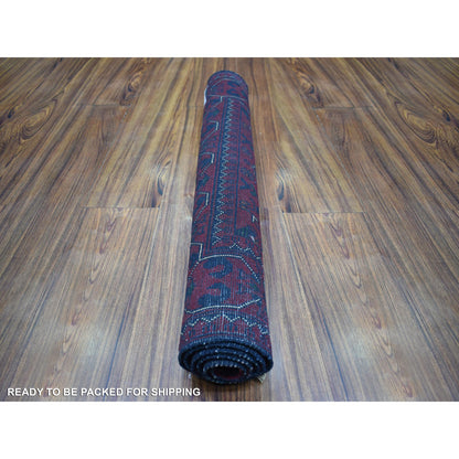 Tribal & Geometric Wool Hand Knotted Rug Red Red 2.8X4.1 -O071697