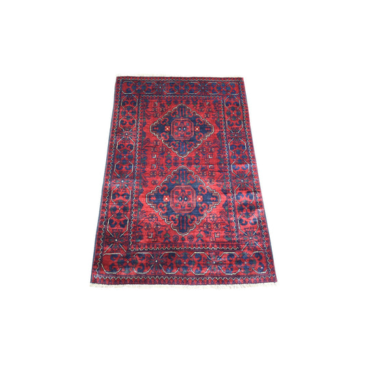 Tribal & Geometric Wool Hand Knotted Rug Red Red 2.6X3.10 -O071699