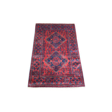 Tribal & Geometric Wool Hand Knotted Rug Red Red 2.6X3.10 -O071699