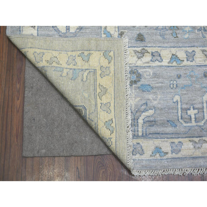 Oushak And Peshawar Wool Hand Knotted Rug Grey Gray 8.2X9.10 -O071708