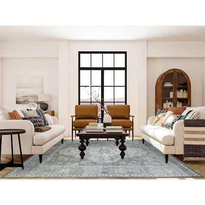 Tribal & Geometric Wool Hand Knotted Rug Brown Gray 8.0X9.9 -O071725