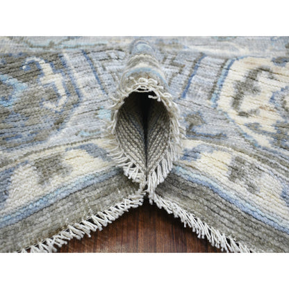 Tribal & Geometric Wool Hand Knotted Rug Brown Gray 8.0X9.9 -O071725