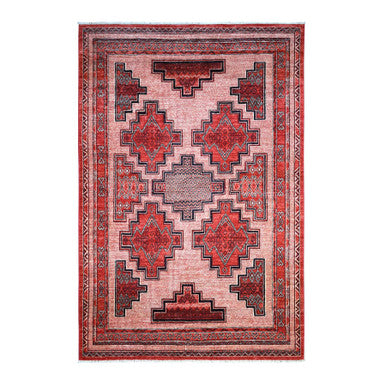 Oushak And Peshawar Wool Hand Knotted Rug Red Red 5.10X8.10 -O071729