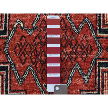 Oushak And Peshawar Wool Hand Knotted Rug Red Red 5.10X8.10 -O071729