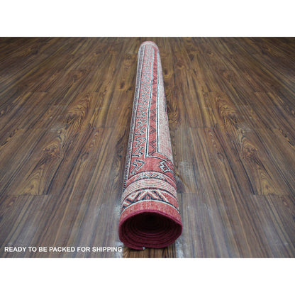 Oushak And Peshawar Wool Hand Knotted Rug Red Red 5.10X8.10 -O071729