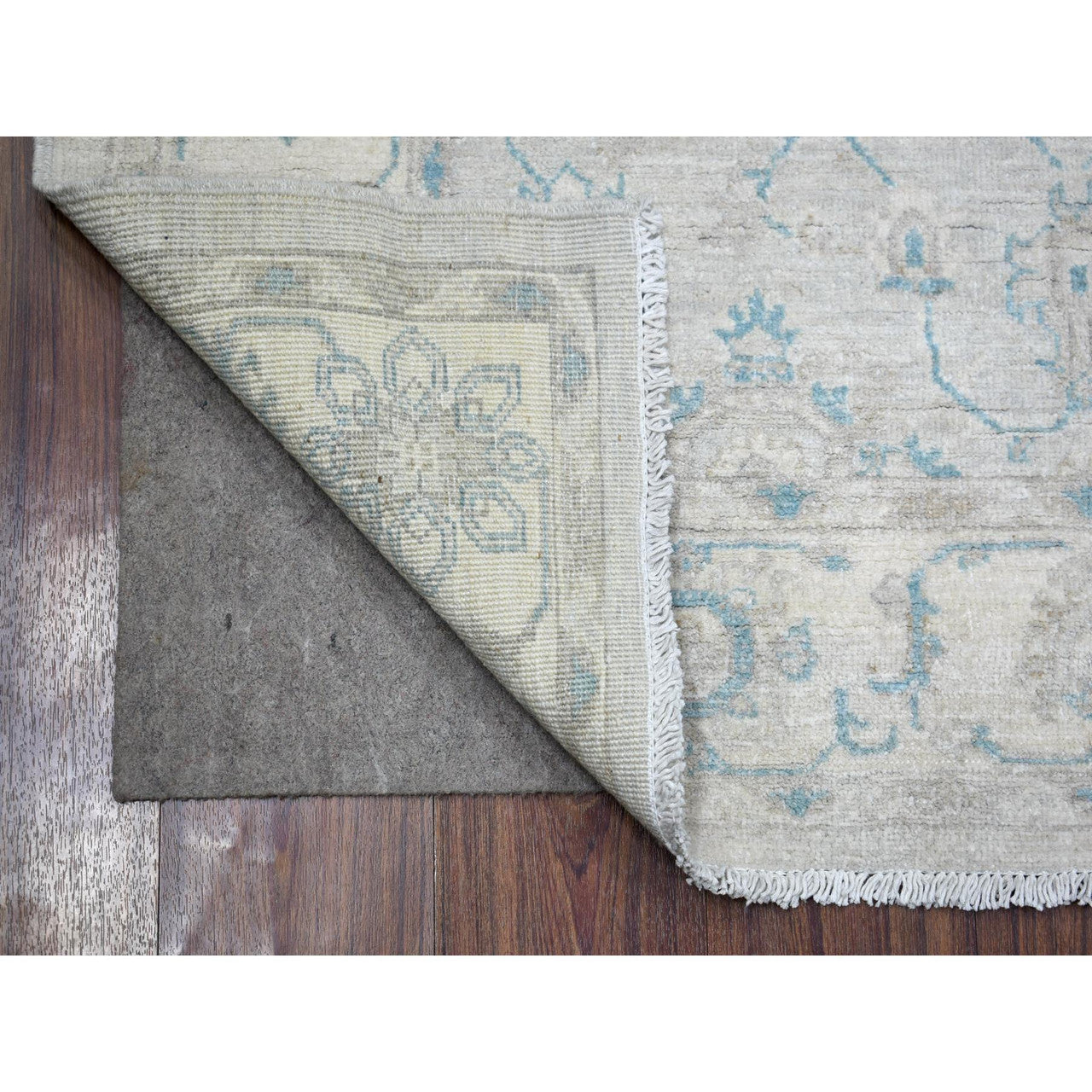 Oushak And Peshawar Wool Hand Knotted Rug Ivory Ivory 4.0X5.9 -O071733