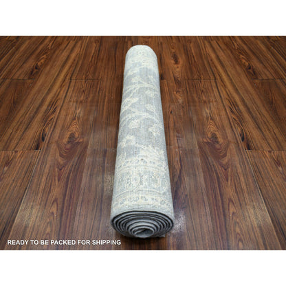 Oushak And Peshawar Wool Hand Knotted Rug Grey 2.8x7.10 -O071735