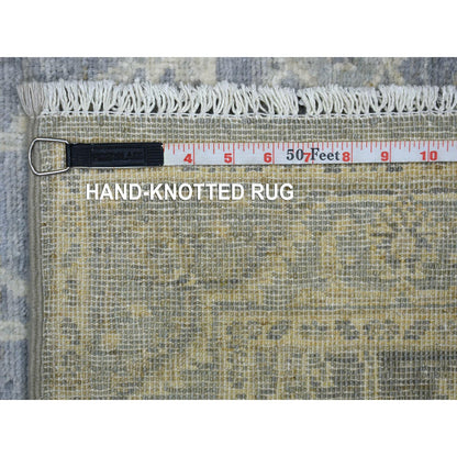Oushak And Peshawar Wool Hand Knotted Rug Grey 2.8x7.10 -O071735