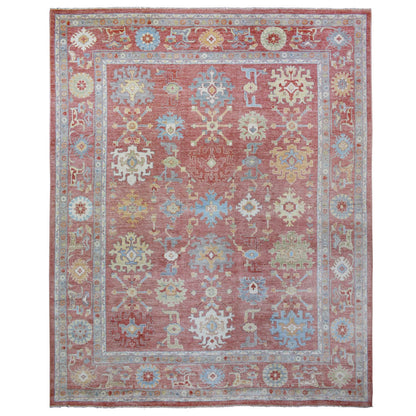 Oushak And Peshawar Wool Hand Knotted Rug Pink Pink 12.0X14.5 -O071748