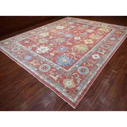 Oushak And Peshawar Wool Hand Knotted Rug Pink Pink 12.0X14.5 -O071748