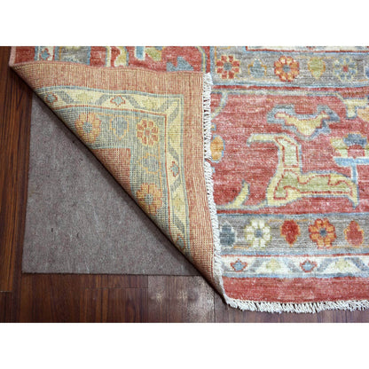 Oushak And Peshawar Wool Hand Knotted Rug Pink Pink 12.0X14.5 -O071748