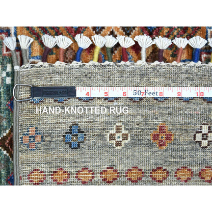 Kazak Wool Hand Knotted Rug Grey No Border 3.5X10.0 -O071751