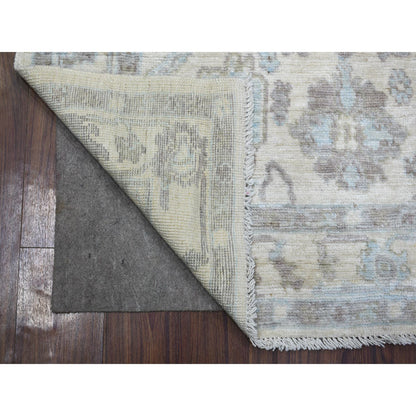 Oushak And Peshawar Wool Hand Knotted Rug Ivory Ivory 4.0X5.9 -O071759