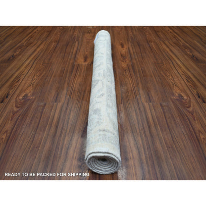 Oushak And Peshawar Wool Hand Knotted Rug Ivory Ivory 4.0X5.9 -O071759