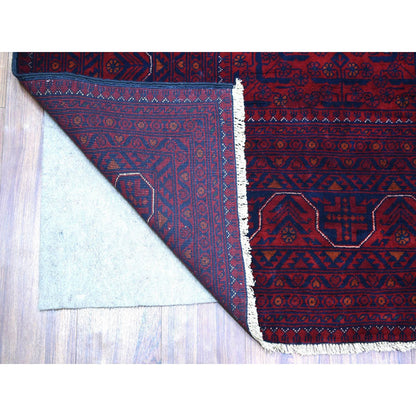 Tribal & Geometric Wool Hand Knotted Rug Red Red 5.6X8.0 -O071776