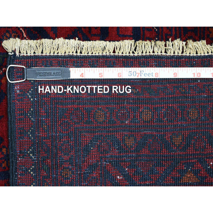 Tribal & Geometric Wool Hand Knotted Rug Red Red 5.6X8.0 -O071776