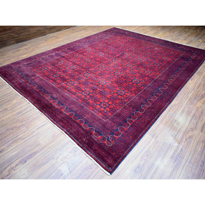 Tribal & Geometric Wool Hand Knotted Rug Red Red 9.10X12.6 -O071778