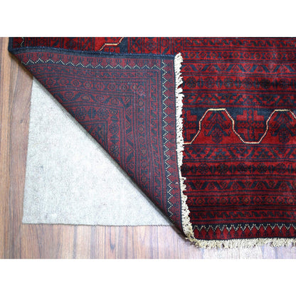 Tribal & Geometric Wool Hand Knotted Rug Red Red 9.10X12.6 -O071778