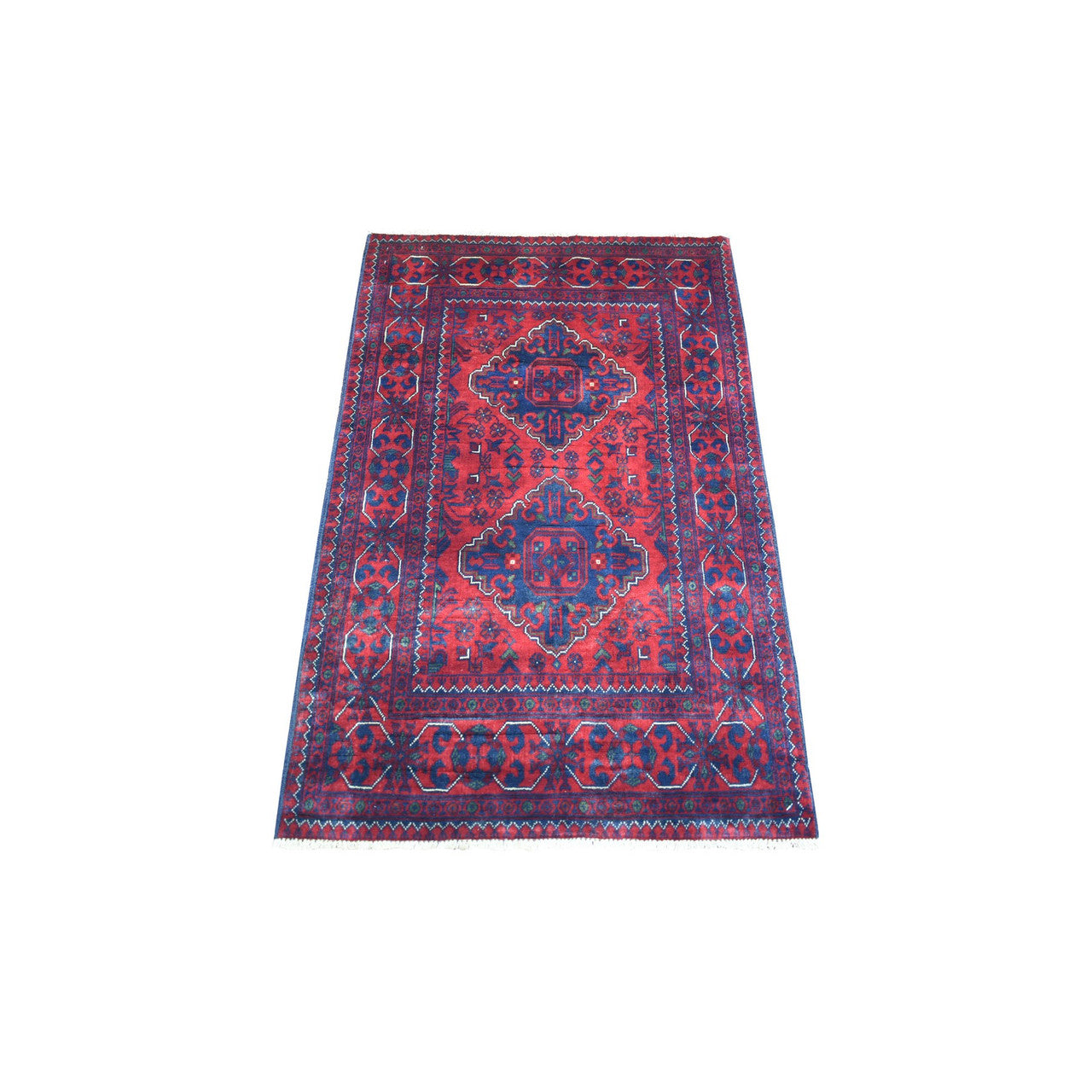 Tribal & Geometric Wool Hand Knotted Rug Red Red 2.9X4.3 -O071780
