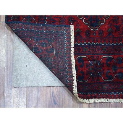 Tribal & Geometric Wool Hand Knotted Rug Red Red 2.9X4.3 -O071780