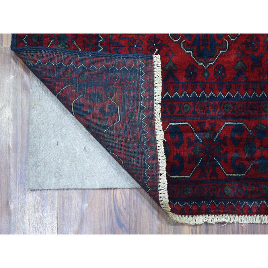 Tribal & Geometric Wool Hand Knotted Rug Red Red 2.9X4.3 -O071780